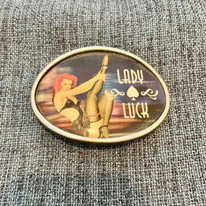Lady Luck Belt Buckle Bottle Opener